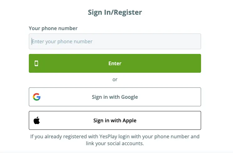 YesPlay Casino Sign-Up Process
